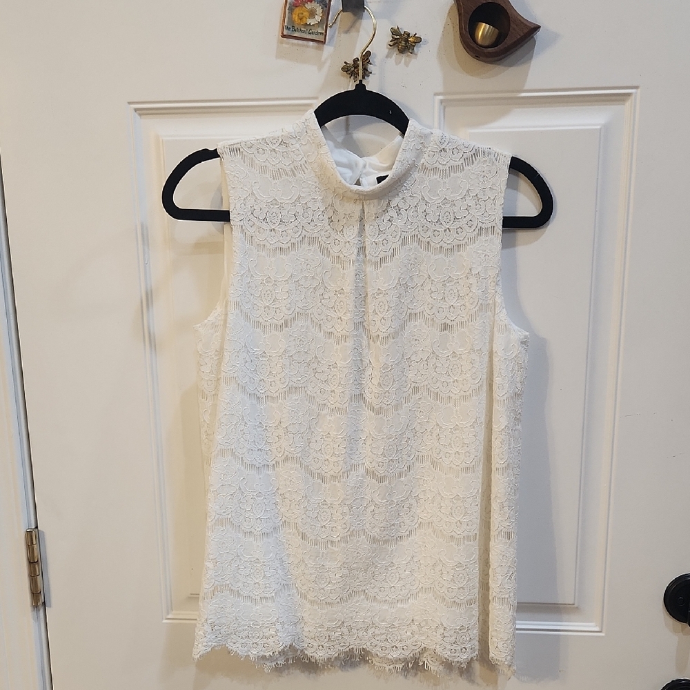 Worthington White Lace Top